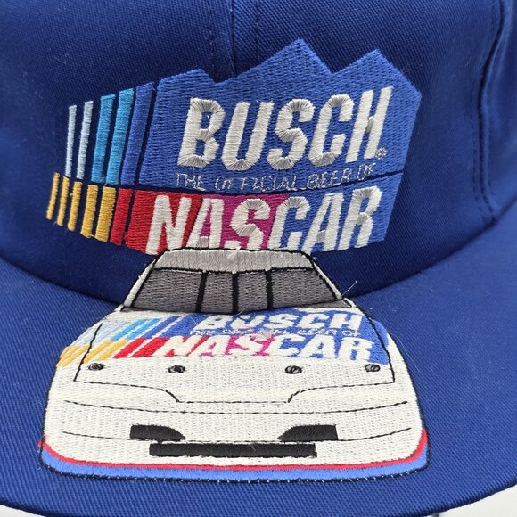 NASCAR Hat Cap Snap Back Mens Blue Racing Busch Official Beer Car Made in USA - Picture 2 of 8